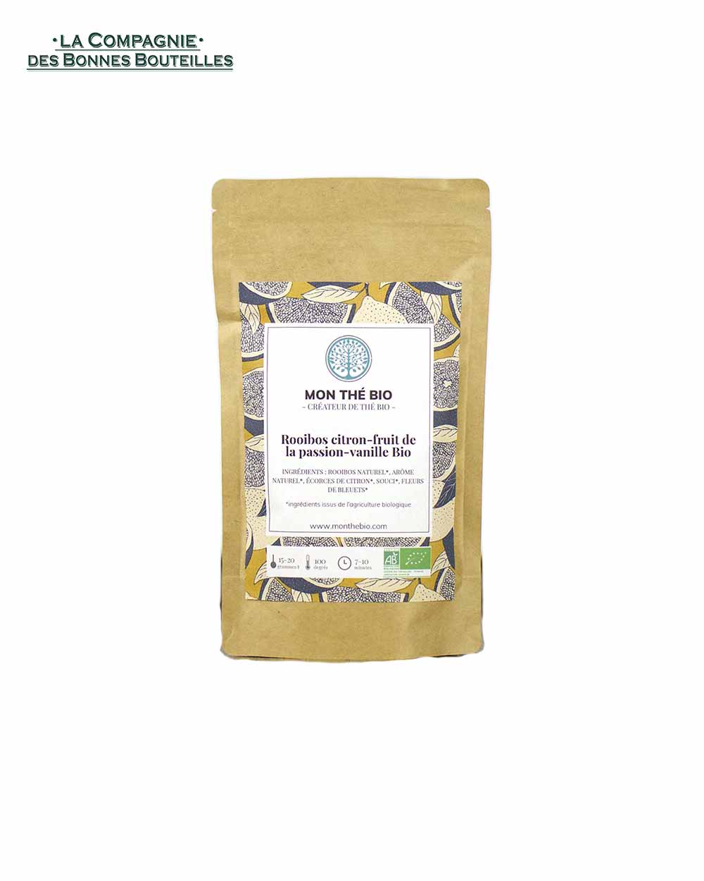 Rooibos citron fruit de la passion vanille Monthébio 100 gr
