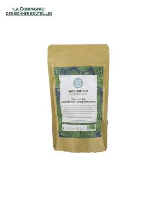 Thé vert Mandarine Pamplemousse Monthébio 100 gr